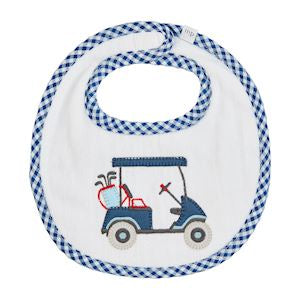 Boy Golf Cart Applique Bib