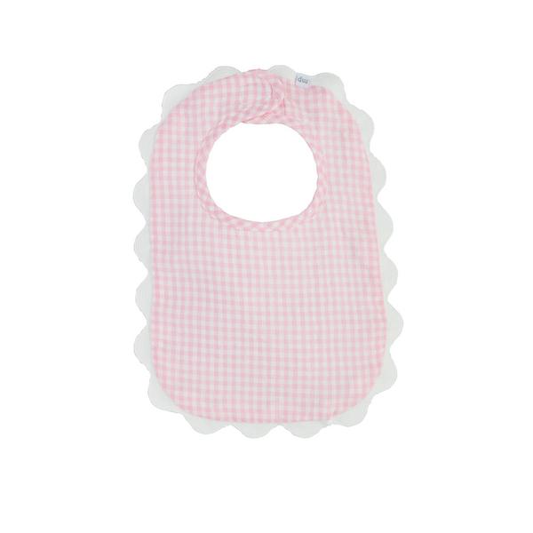 Pink Gingham Bib