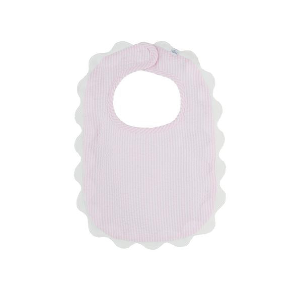 Pink Seersucker Bib