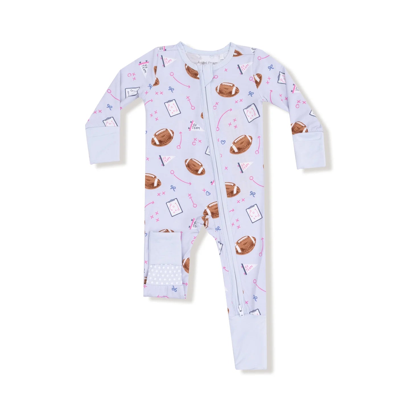 Touchdown Time Lavender 2 Way Zipper Romper