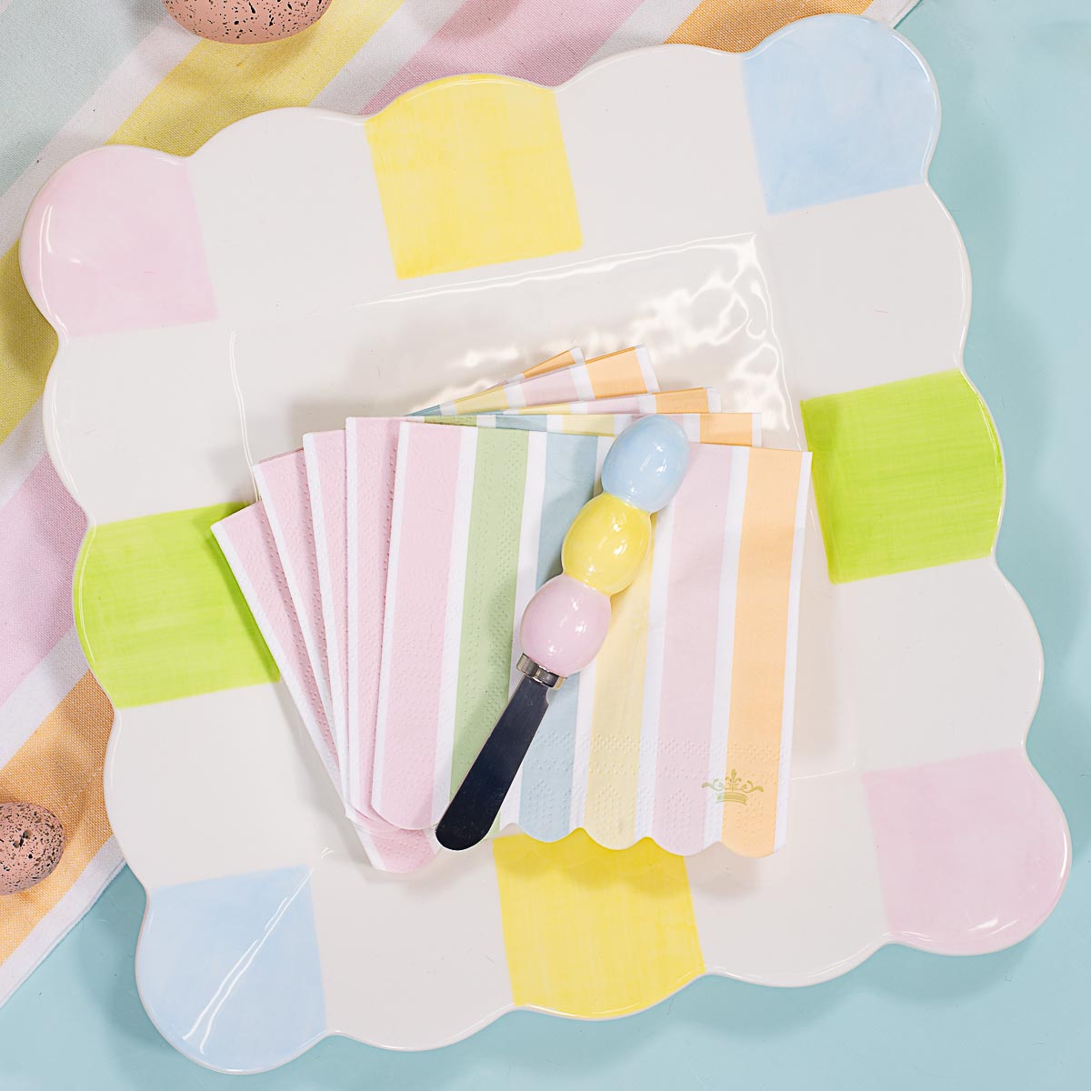 Candy Stripe Square Platter