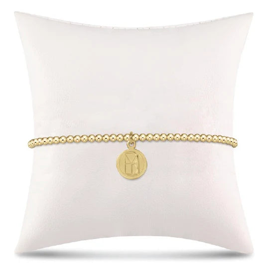 Classic Gold 2mm Bead Bracelet- Be You Gold Disc