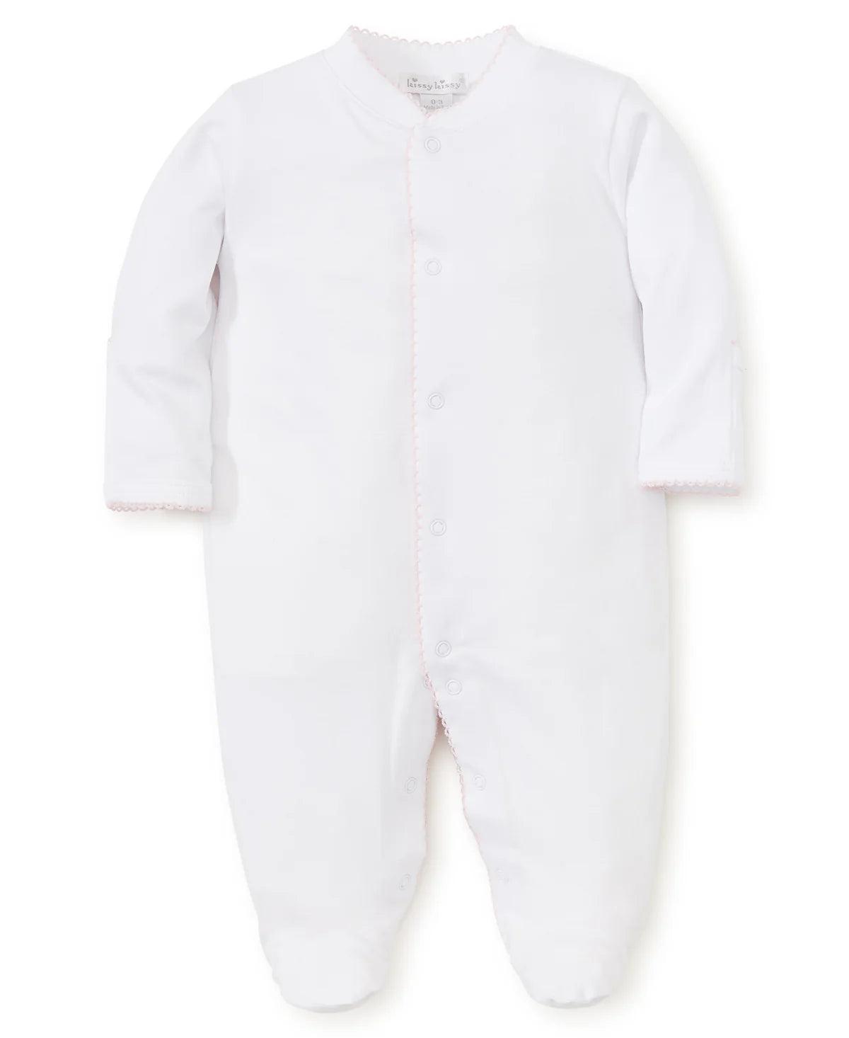 Kissy Kissy - Pink with White Trim Basic Footie