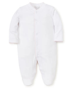 Kissy Kissy - Pink with White Trim Basic Footie