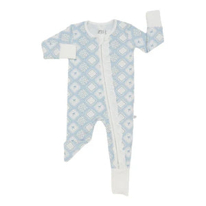 Quilted Bow Patch Ruffle Double Zipper Romper