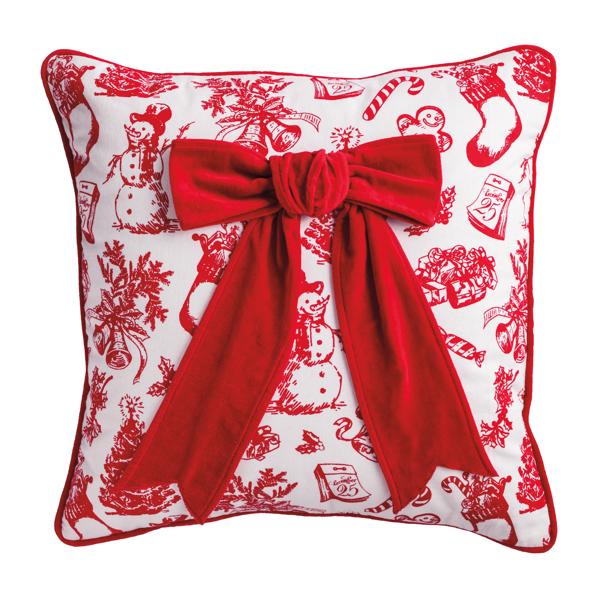 Bow Embellished Square Pillow