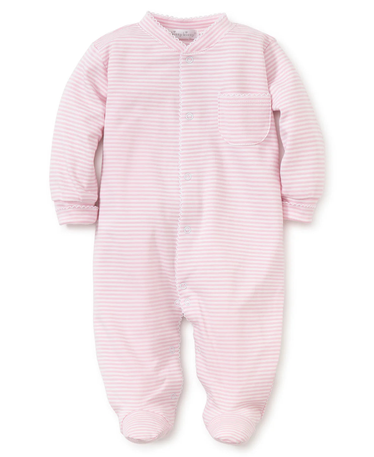 Kissy Kissy - Pink Simple Stripes Footie