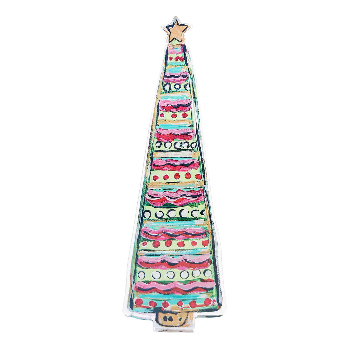 Red Wavy Stripe Christmas Tree Acrylic Stand