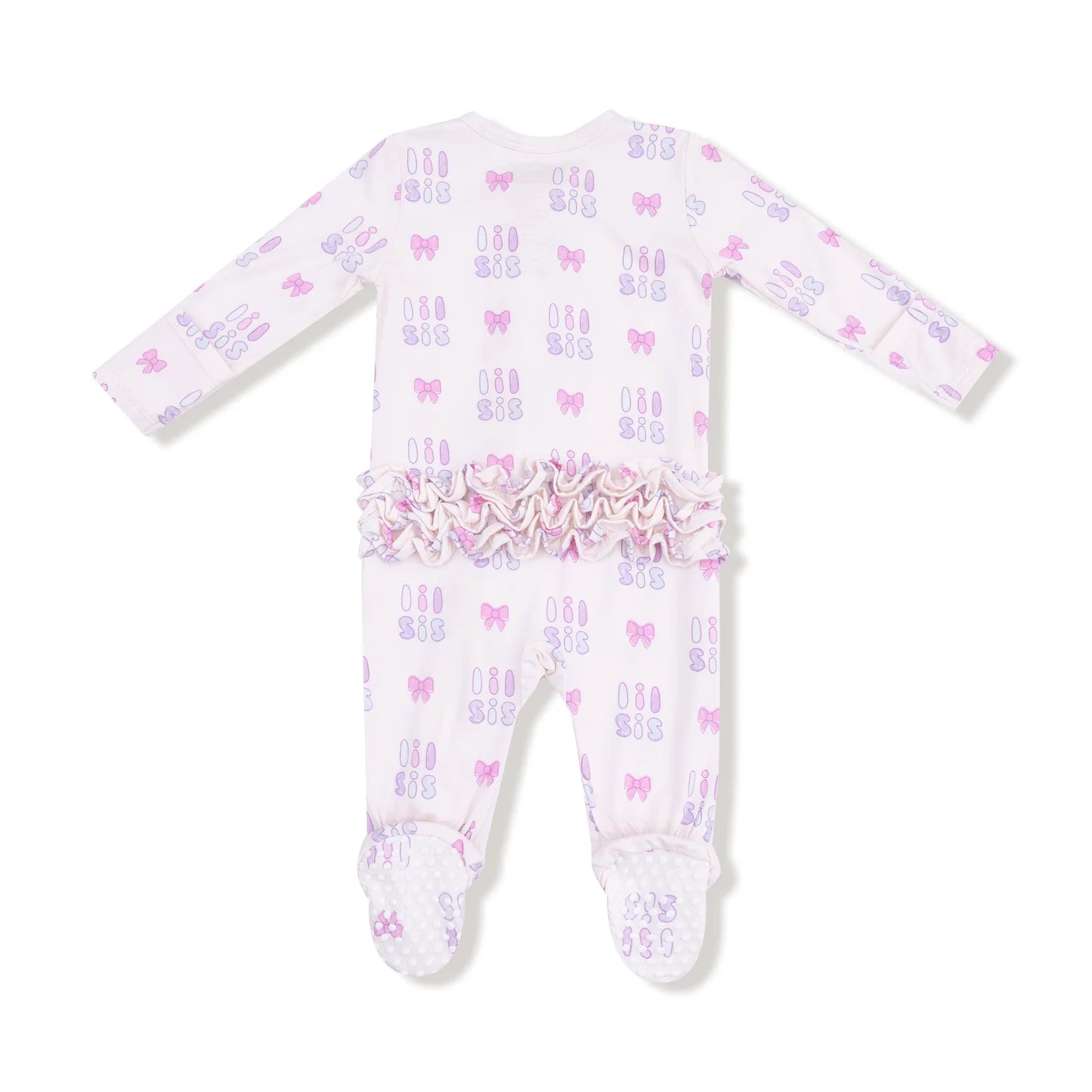Lil' Sis 2 Way Ruffle Back Zipper Footie
