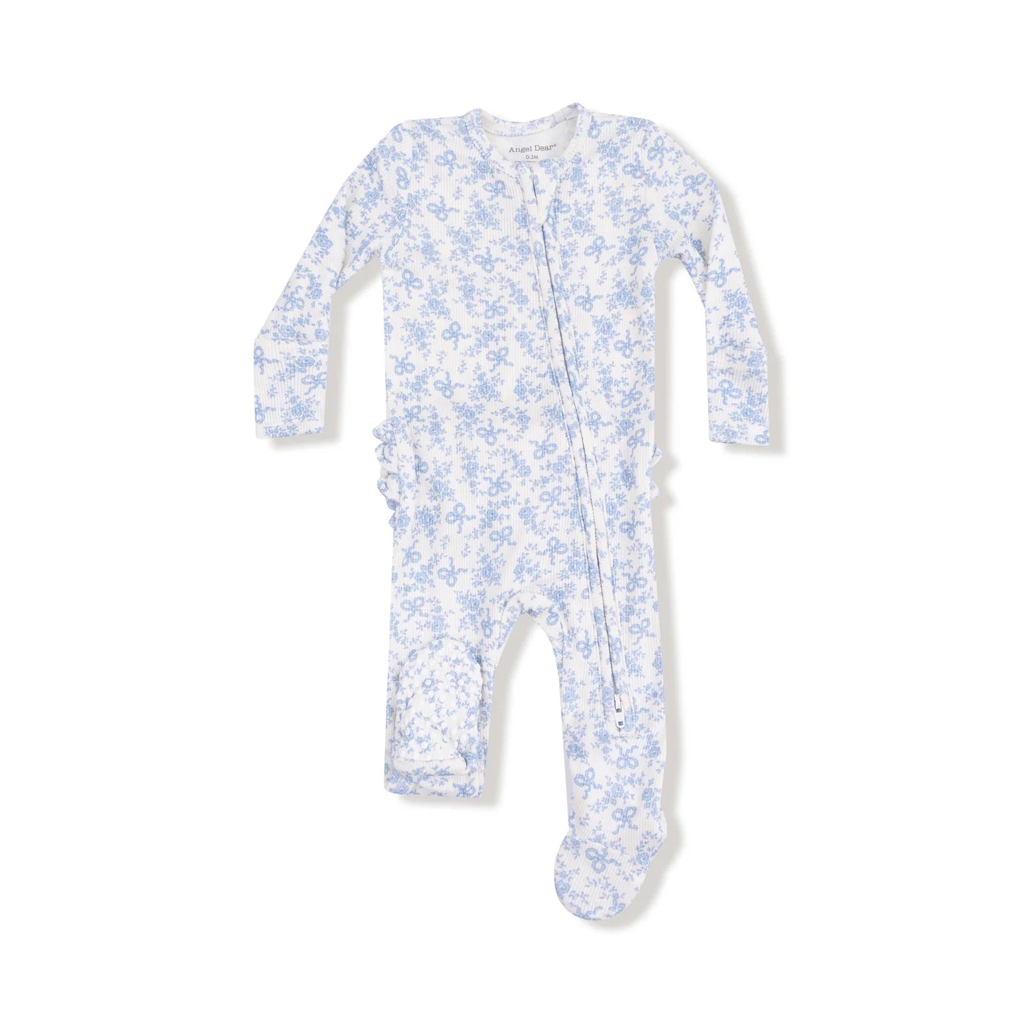 Romi Floral 2 Way Ruffle Back Zipper Footie