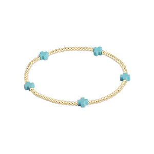 Egirl Signature Cross Gold 3mm Bead Bracelet