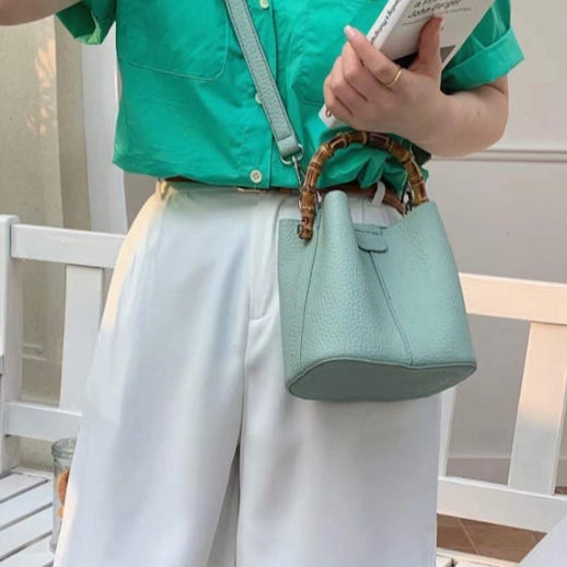 Bamboo Top Handle Crossbody Bag