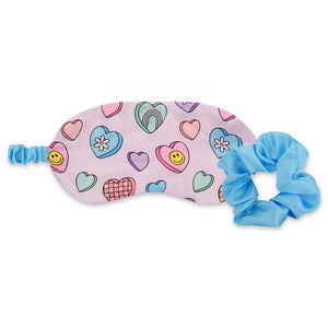 Candy Hearts Eye Mask and Scrunchie Set