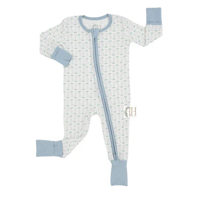 Blue Tee Zipper Romper
