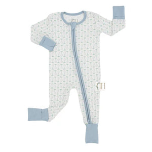 Blue Tee Zipper Romper