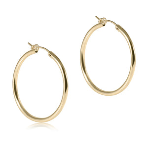 Gold Round Hoop Earrings-Smooth