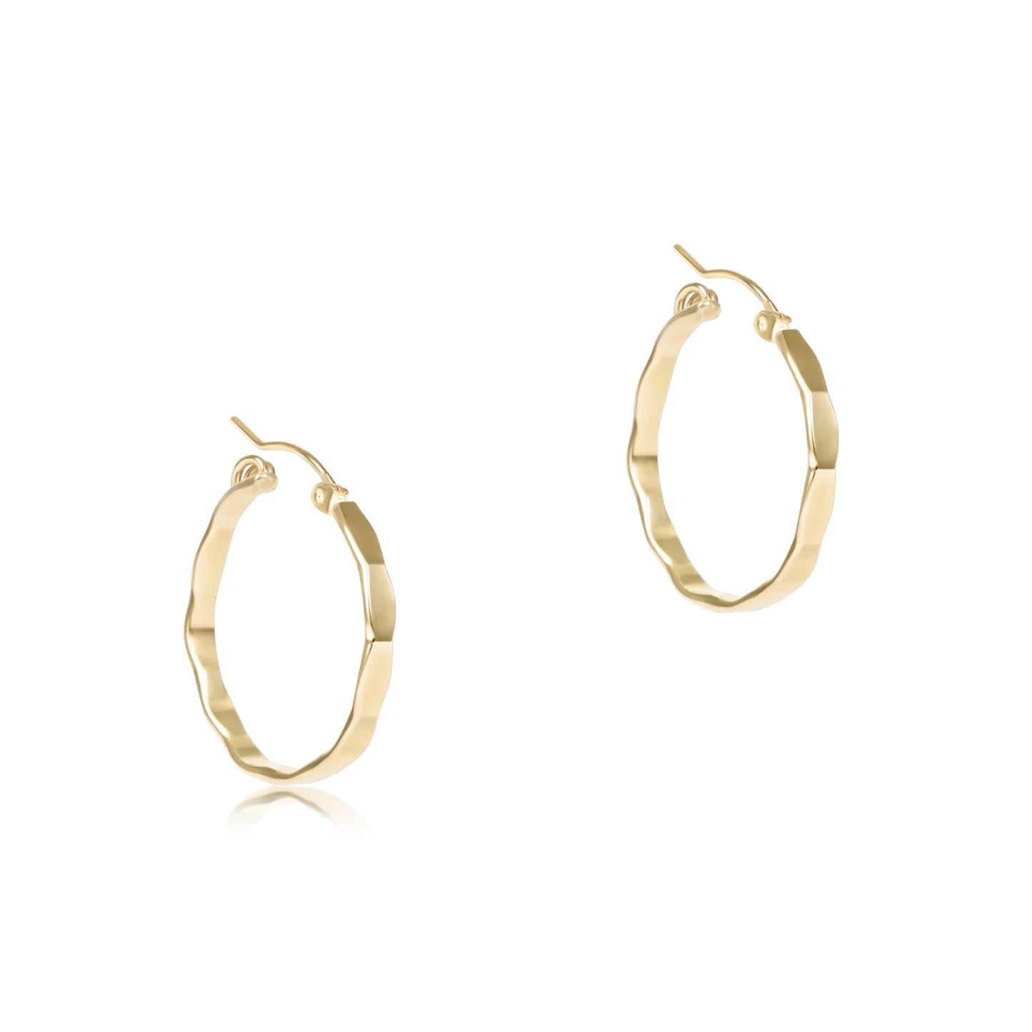 Scalloped Round Gold Hoop Earrings