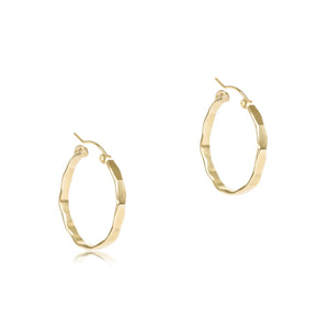 Scalloped Round Gold Hoop Earrings