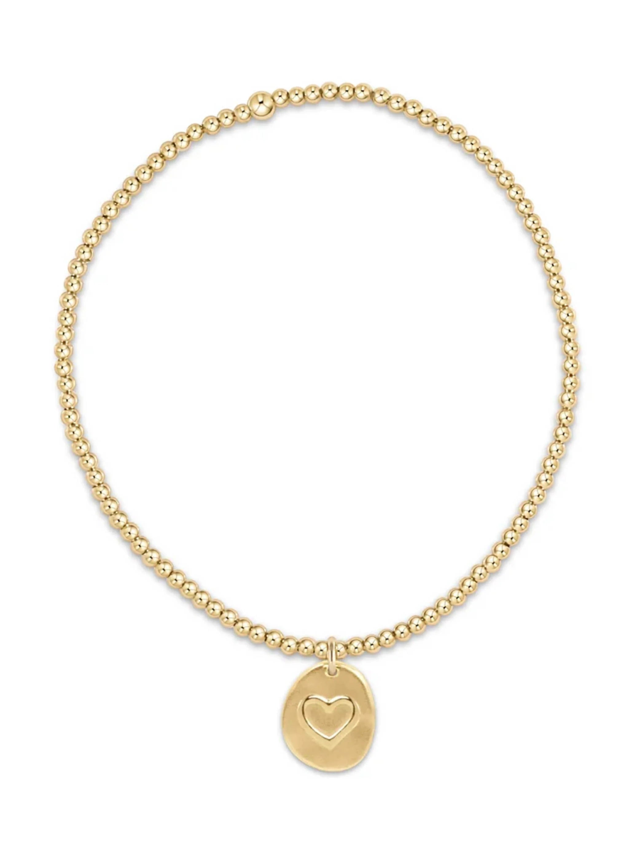 Classic Gold Bead Bracelet - Inspire Love Small Gold Charm