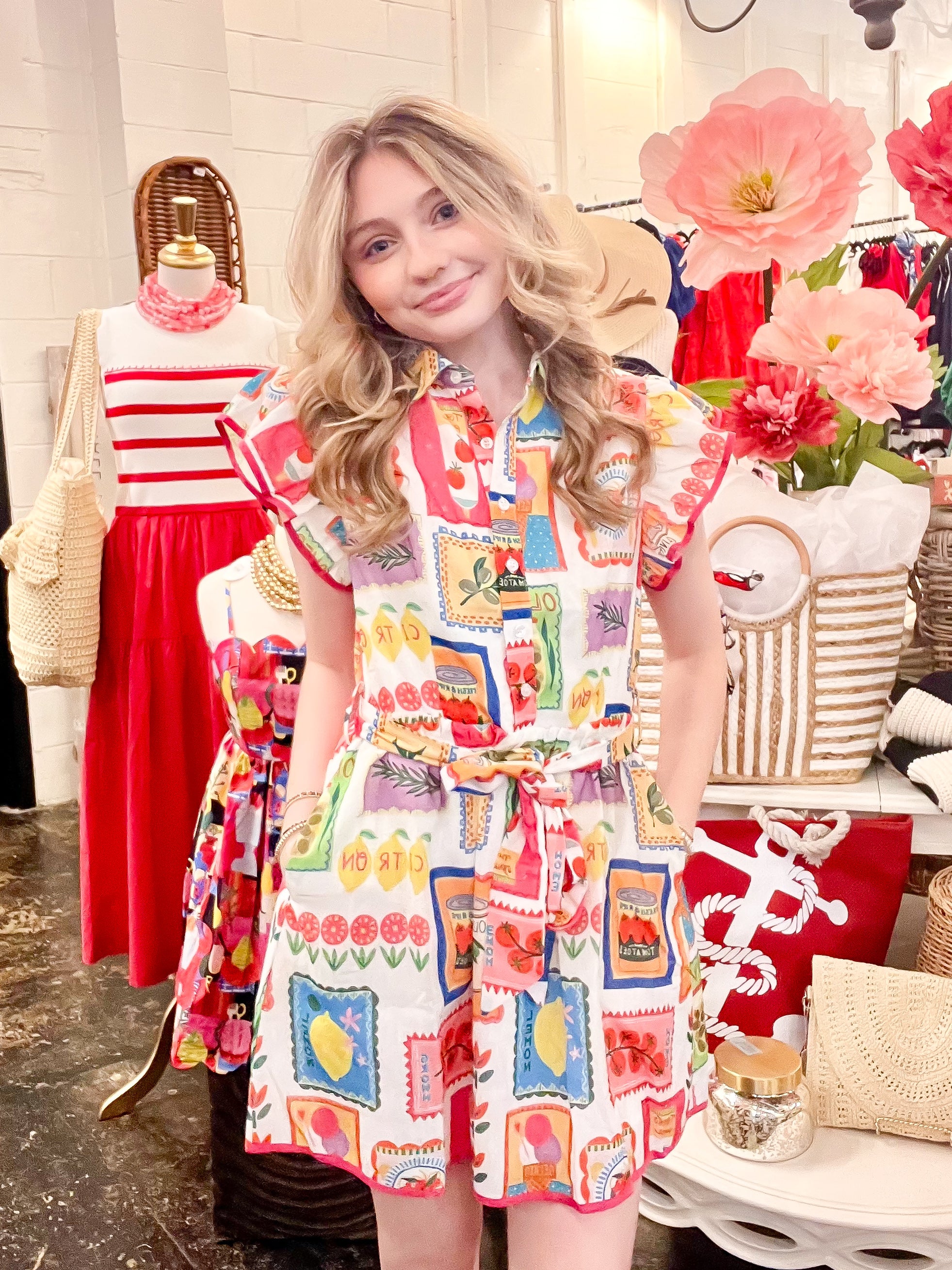Tropical Print Dress