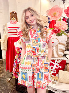 Tropical Print Dress