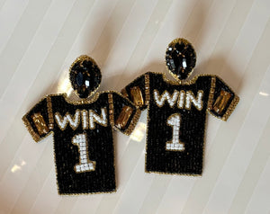 Black & Gold Jersey Earring