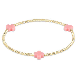 Egirl Signature Cross Gold 3mm Bead Bracelet