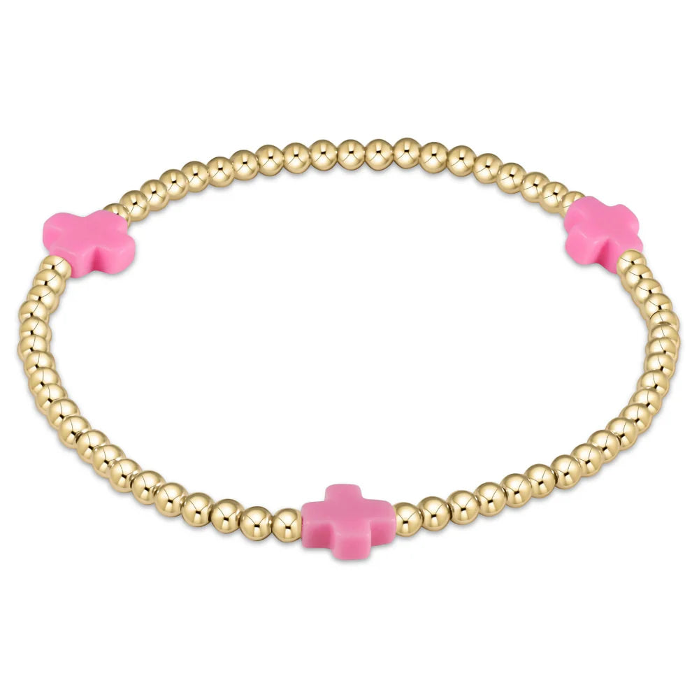 Egirl Signature Cross Gold 3mm Bead Bracelet