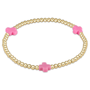 Egirl Signature Cross Gold 3mm Bead Bracelet
