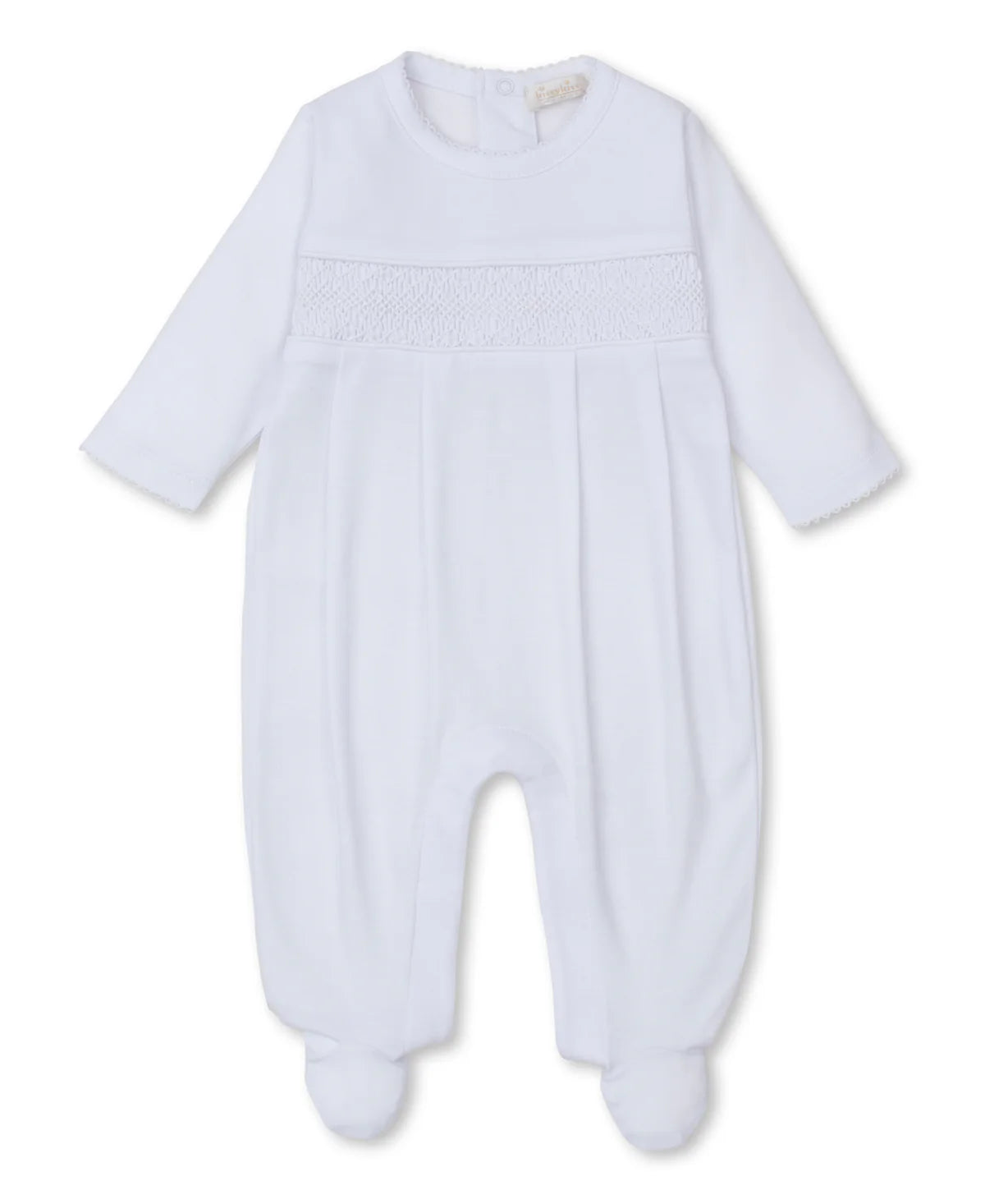 Smocked White Footie