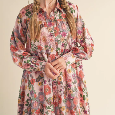 Indie Pink Floral Dress