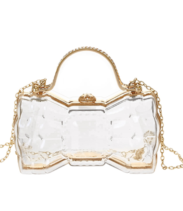 Bow Shape Clear Acrylic Clutch