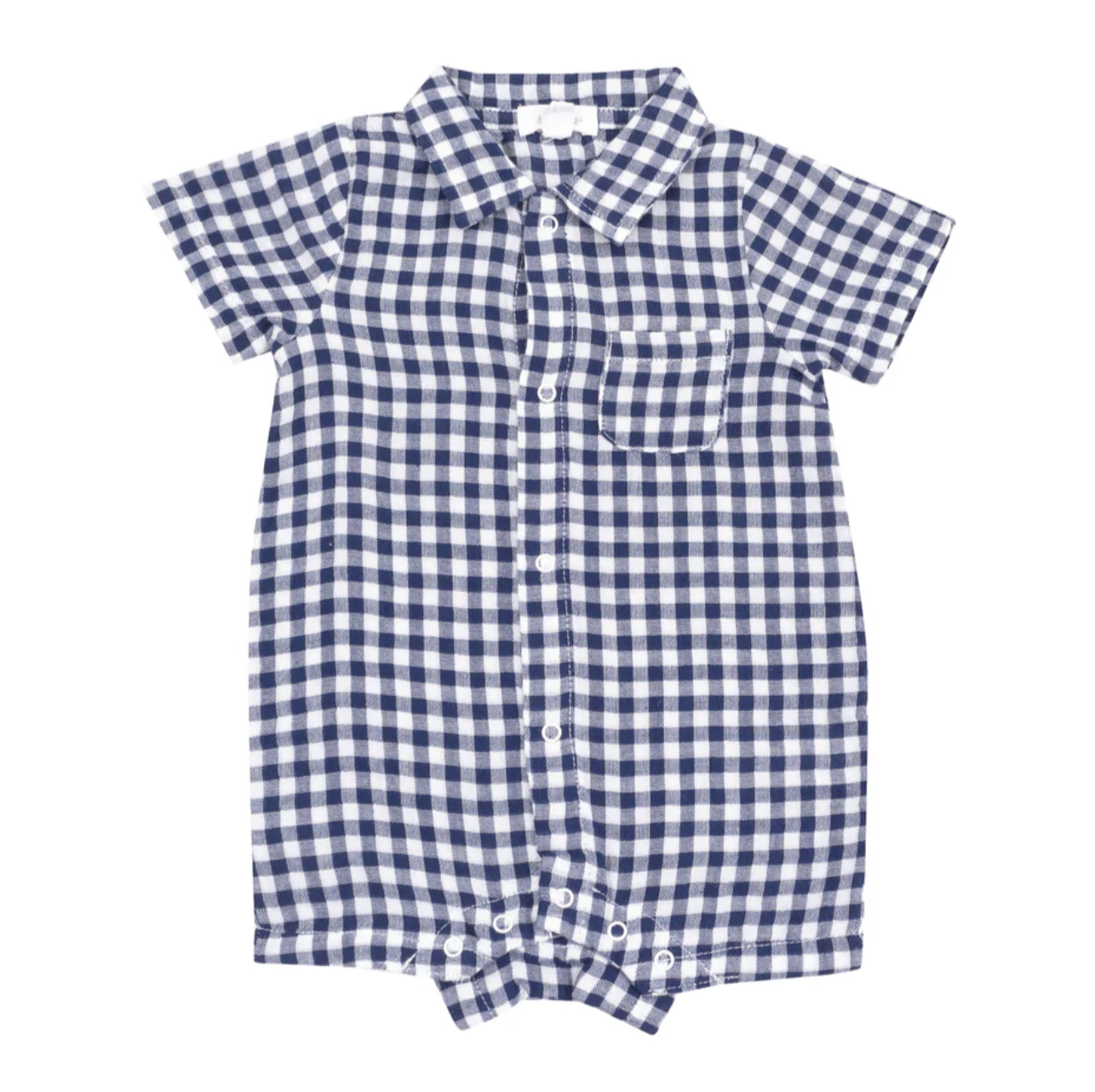 Navy Button Down Polo Shortie