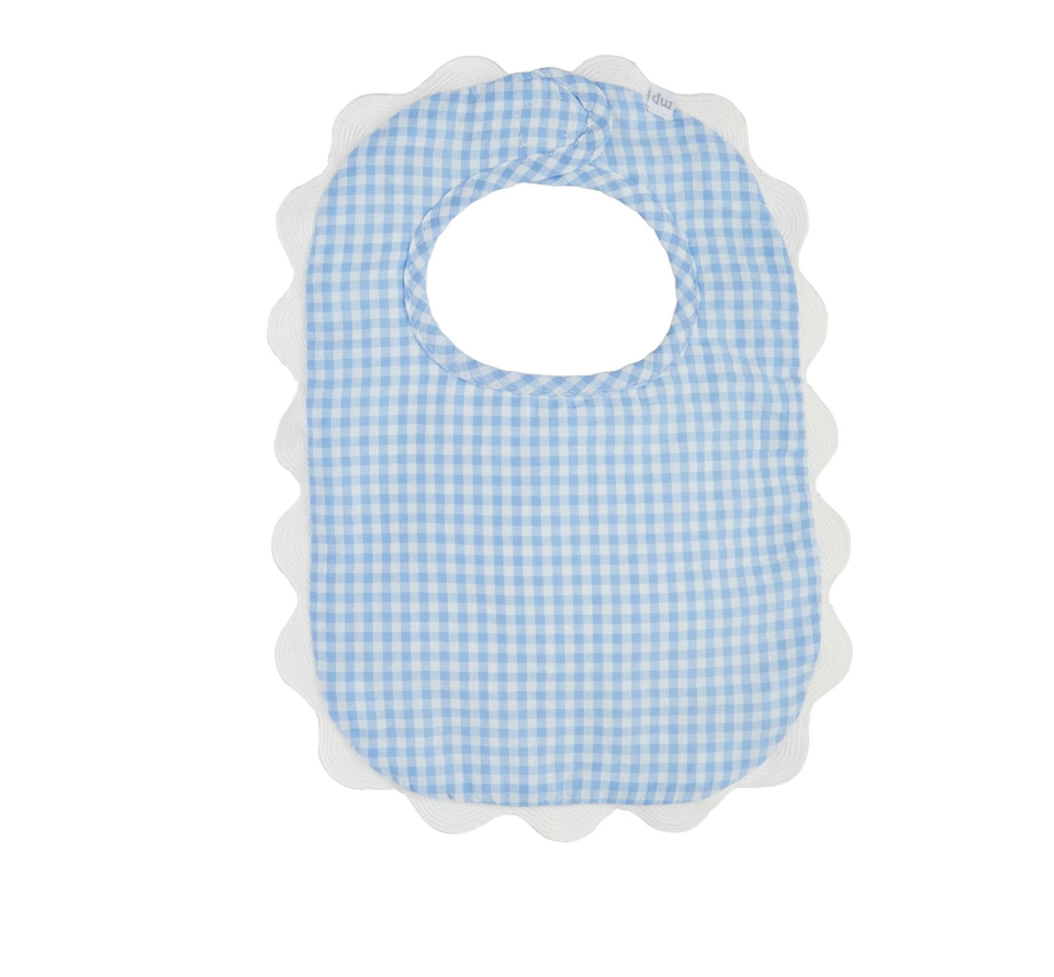 Blue Gingham Bib