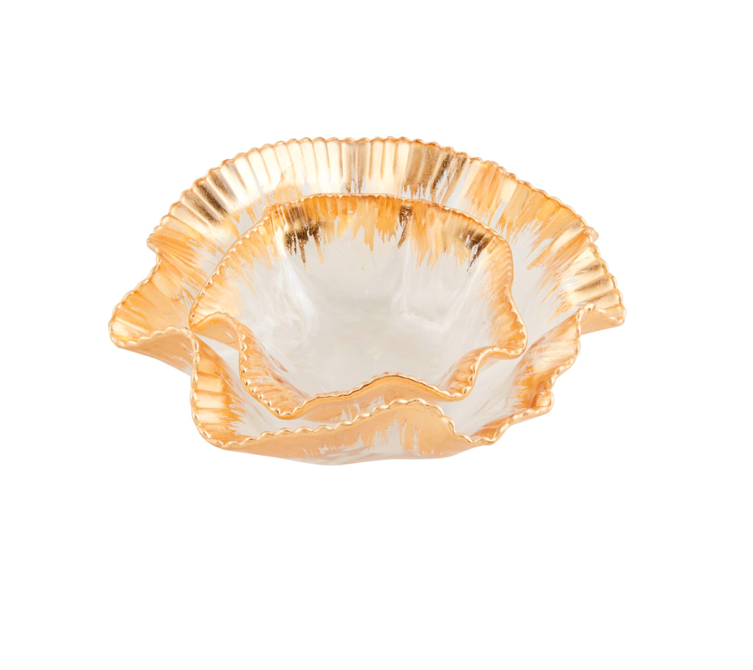 Gold Edge Ruffle Bowl
