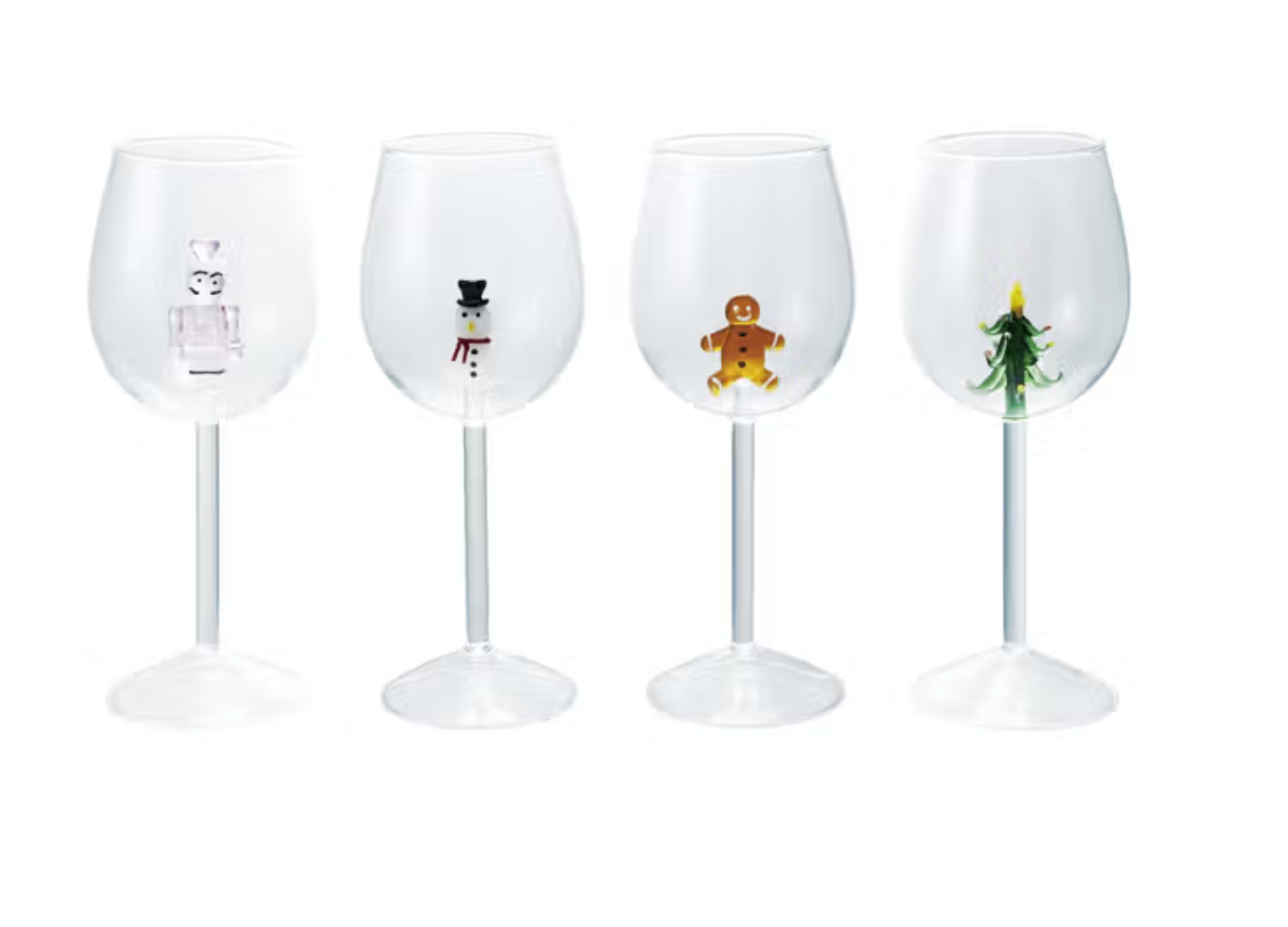 Wine Glass with Holiday Figure Inside