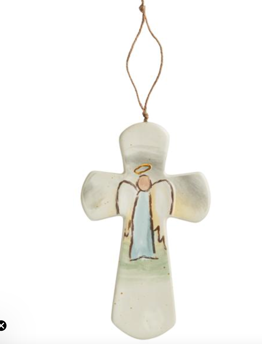 Ceramic Nativity Cross Ornament