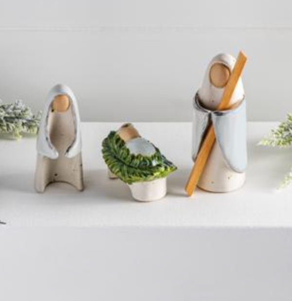 Ceramic Farm Nativity Set