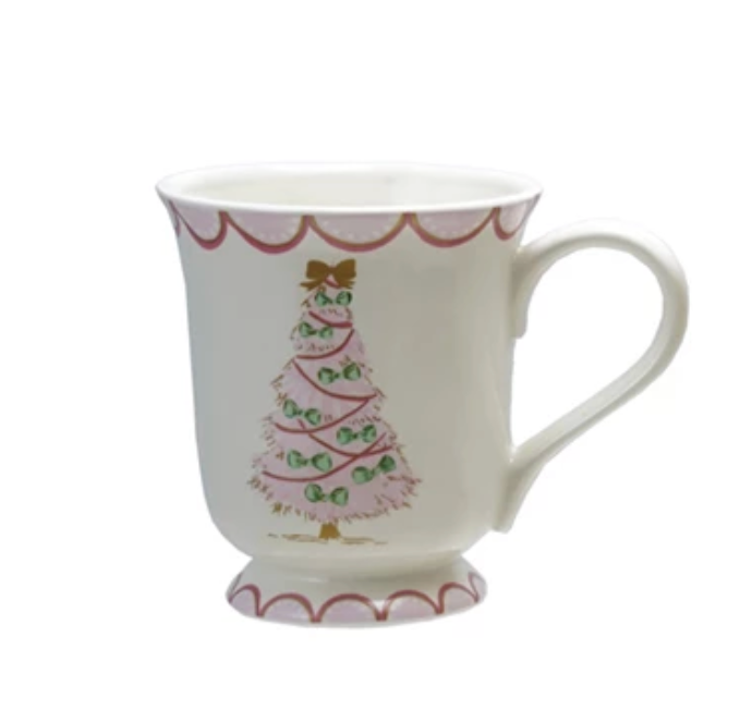 Mug with Christmas Tree Print