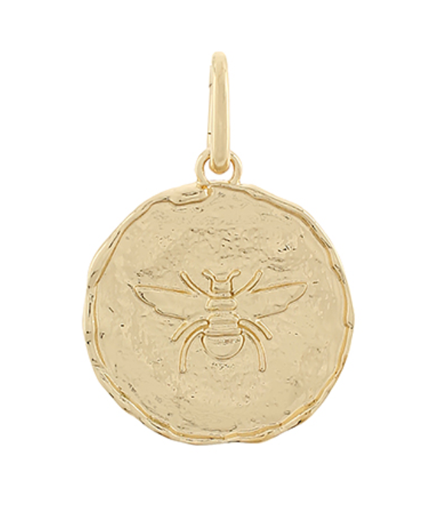 Charm Bar-Large Gold Bee Pendant Charm