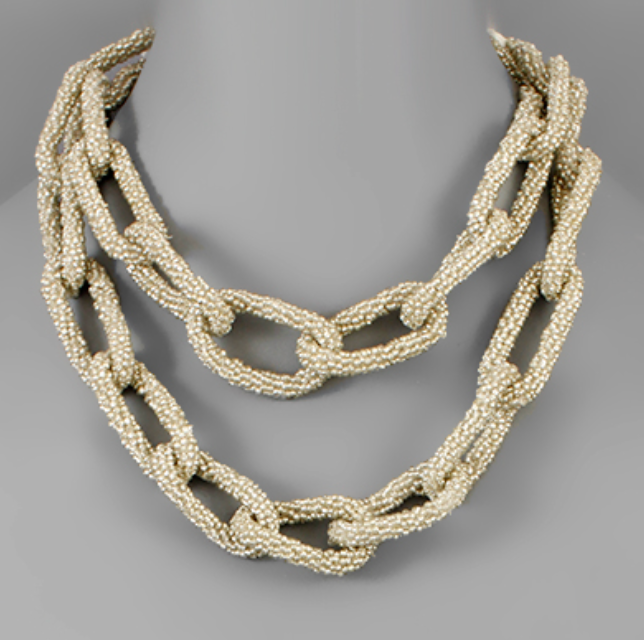 Beaded Link Chain Necklace