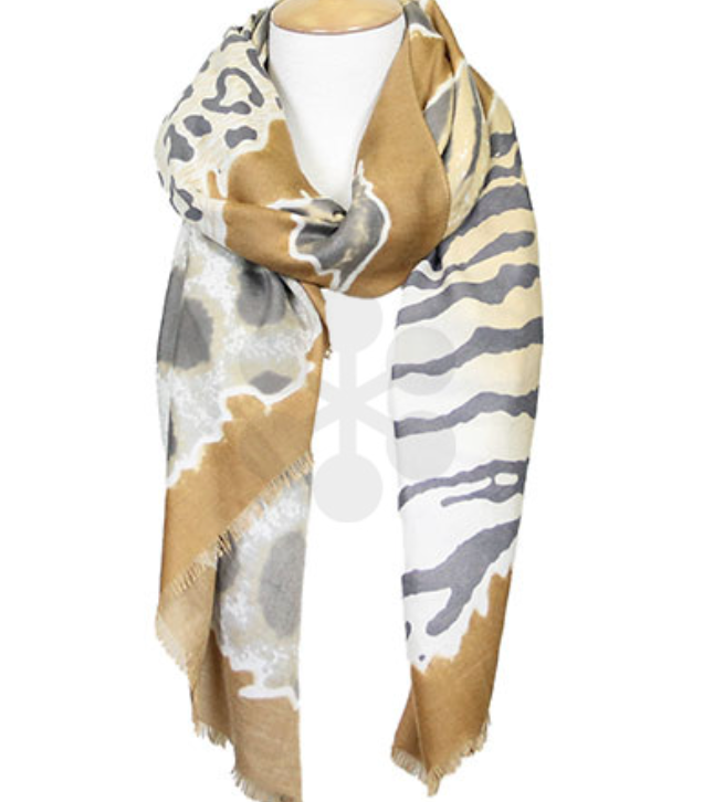 Animal Print Oblong Scarf