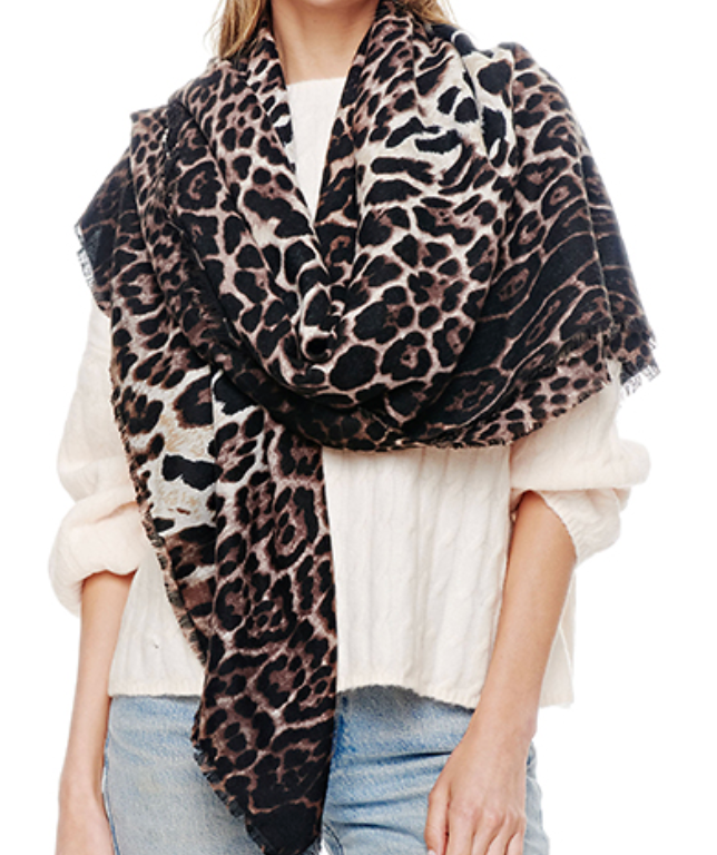 Animal Print Square Scarf