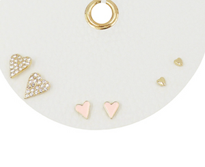 Heart Stud Earrings Set