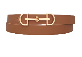 Horsebit Buckle Skinny Belt