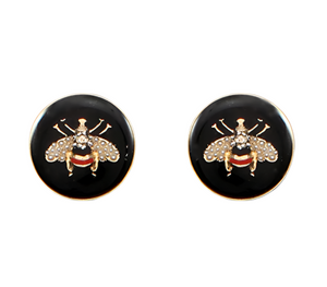 Bee Round Earrings