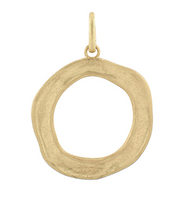 Charm Bar-Gold Textured Circle Charm