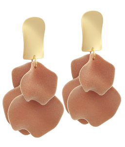 Velvet Petals & Gold Earrings