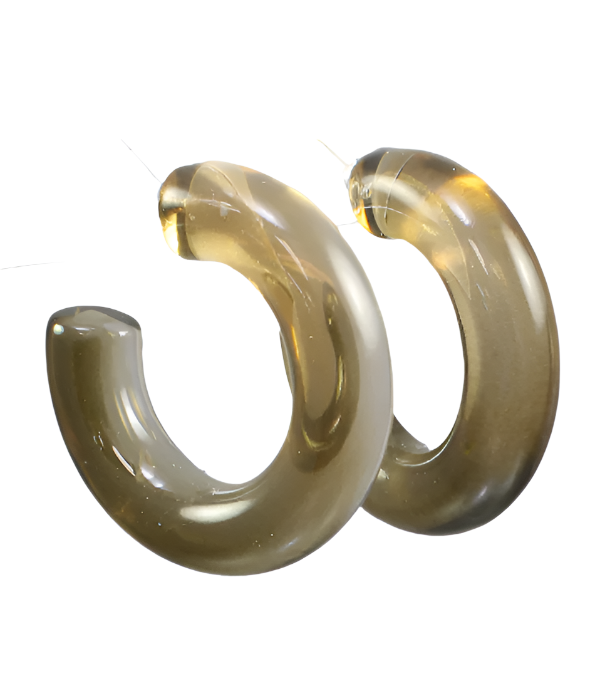 Clear Love Hoop Earrings