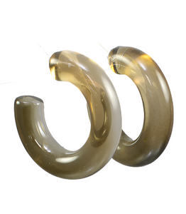 Clear Love Hoop Earrings